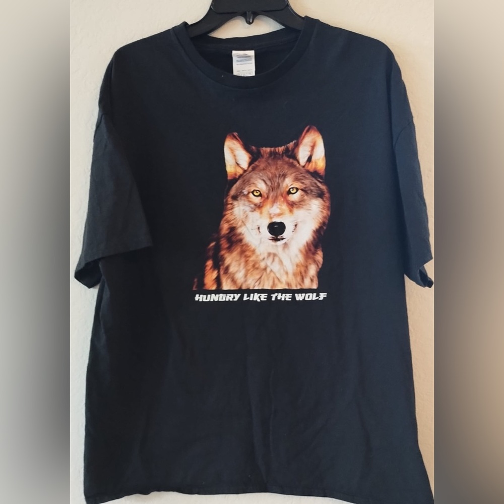Vtg Wolf Nature T-Shirt Adult XL Graphic Print Tee Black Wild Outdoors